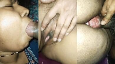 After sucking the penis the girl showed her pussy