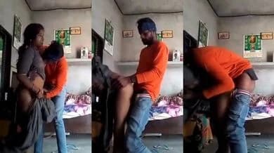 Brother-in-law quickly fucked sister-in-law’s pussy while standing.