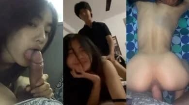Cute slim girl blowjob and doggy style sex