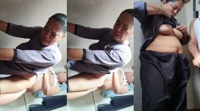 Fucked the sexy cleaning lady in the office toilet
