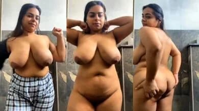Tanker girl shows her naked body and fingers her pussy